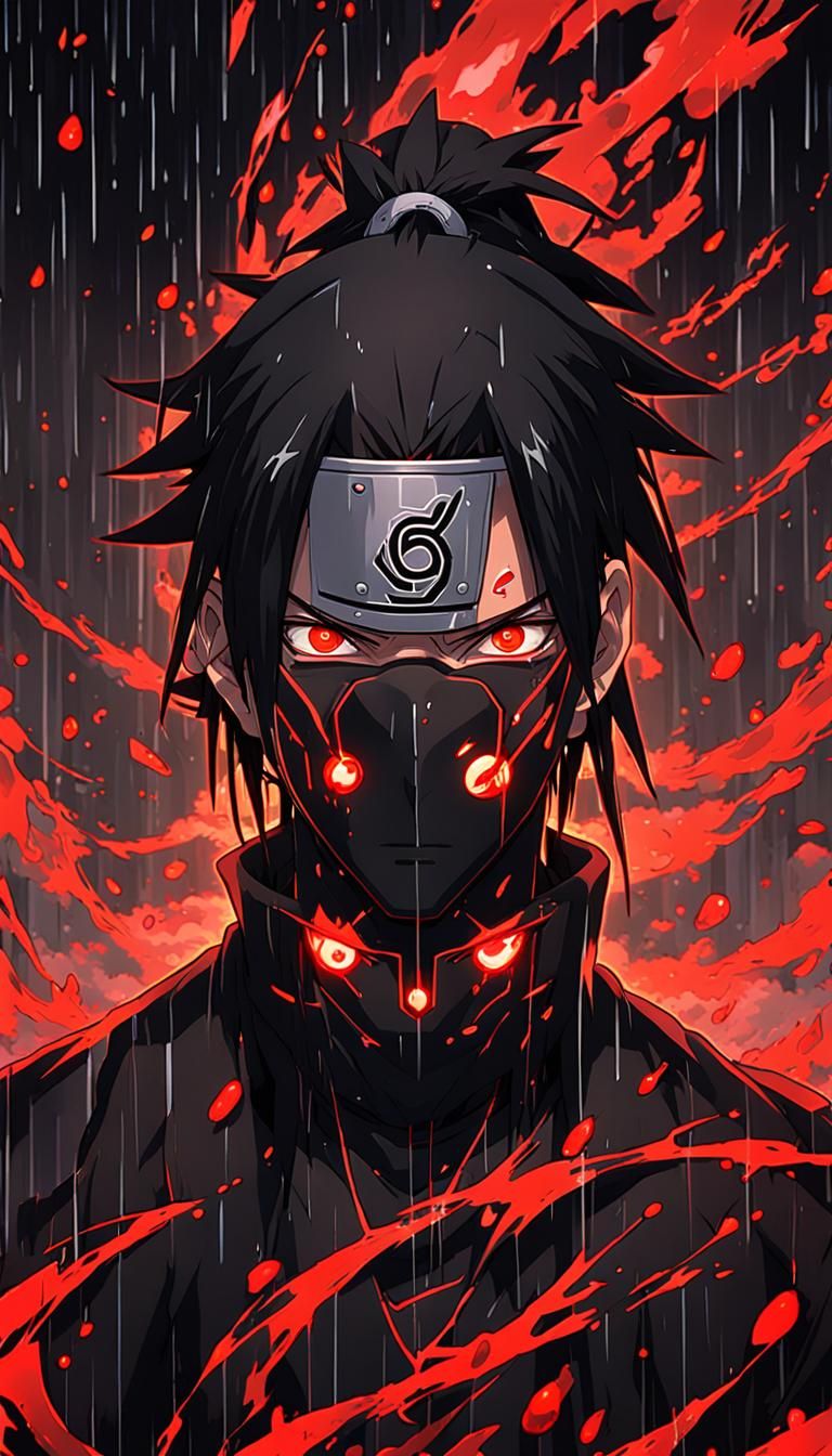 Itachi Uchiha Anime Artwork with Red Eyes