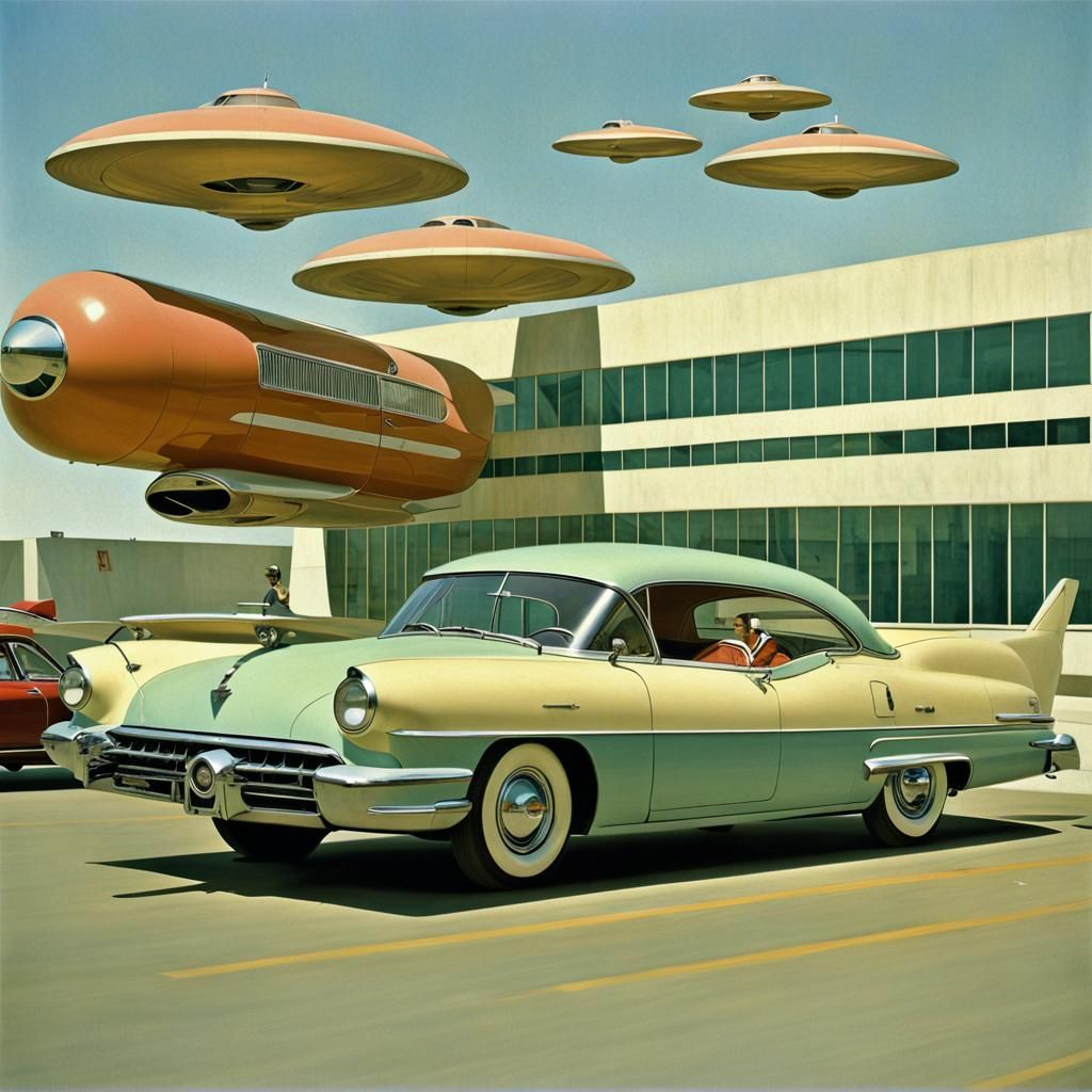 Epic Art Deco Futurism Flying Automobile