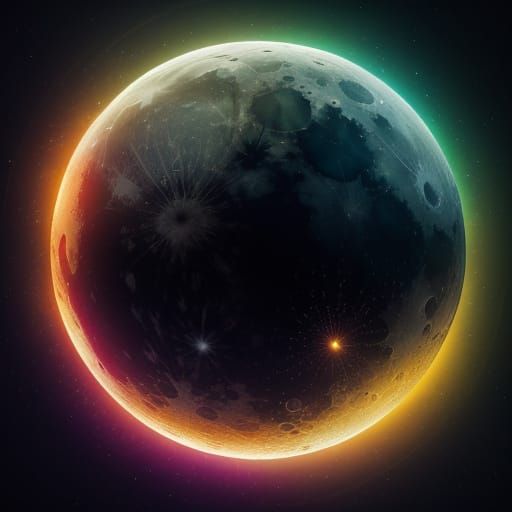 Hyperrealistic Moon with Ethereal Glow and Nebulous Backgrou...