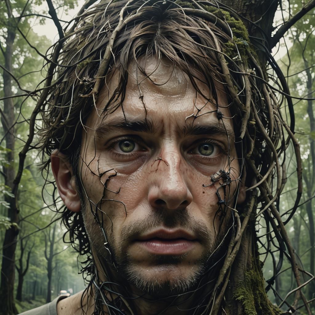 Contrasting Worlds Portrait: Forest and City Divide