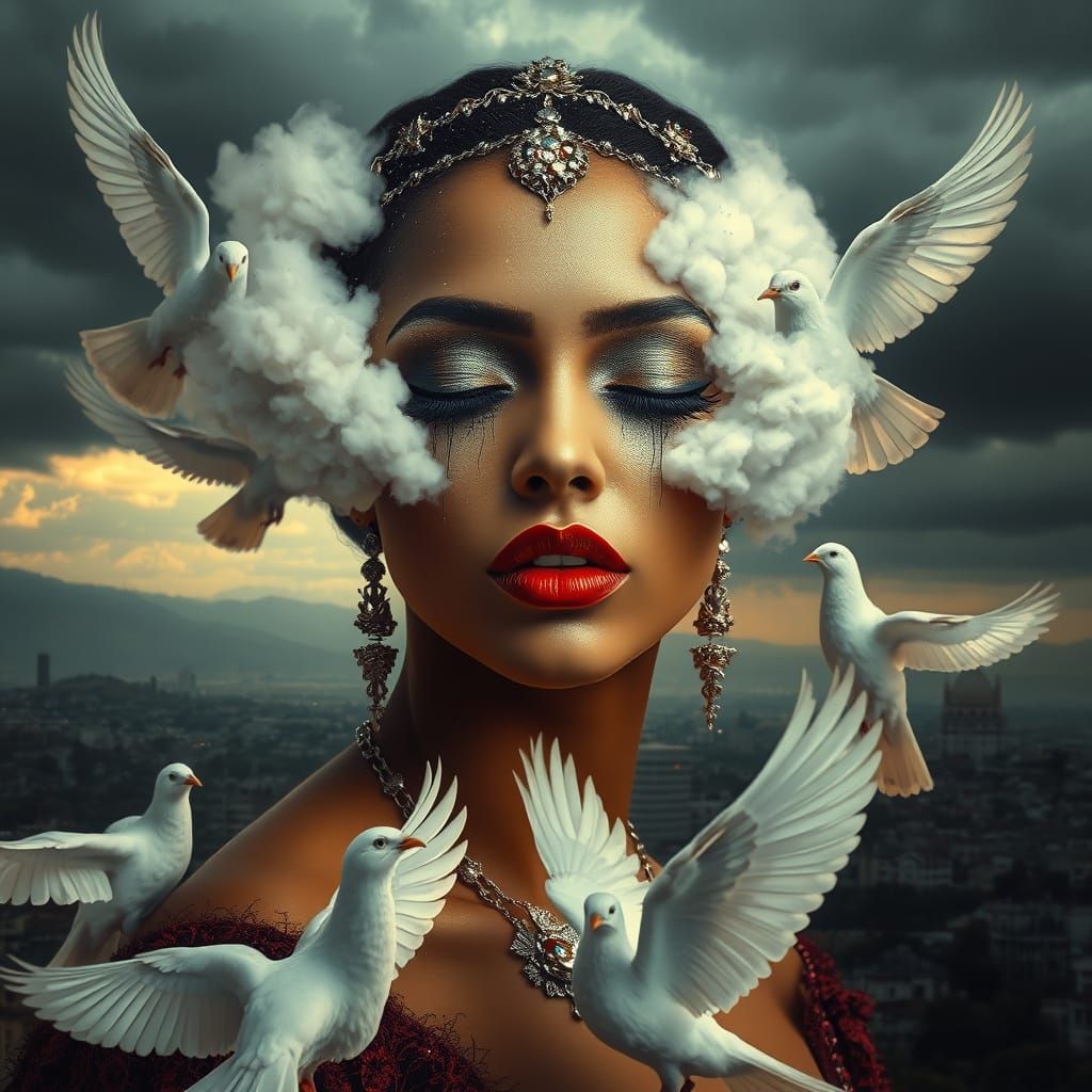 Surreal Moroccan Woman in Dramatic Baroque Art