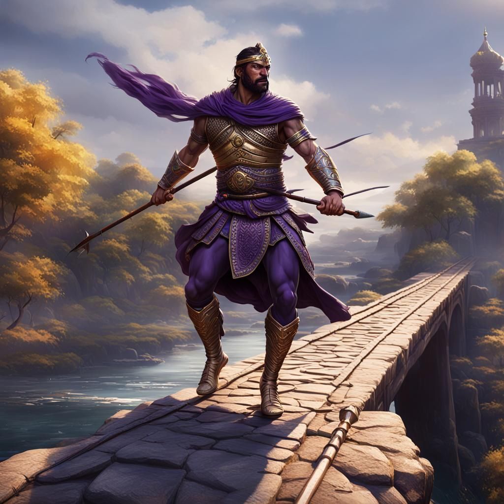 Indian Warrior Sprinting: Dark Fantasy Concept Art