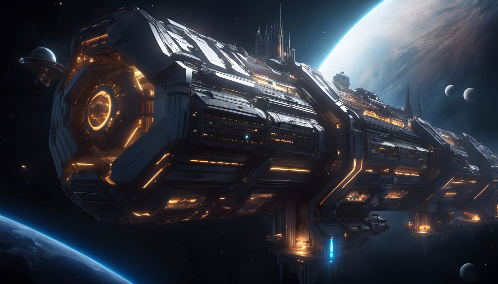 Colossal Space Bastion in Detailed 3D Rendering