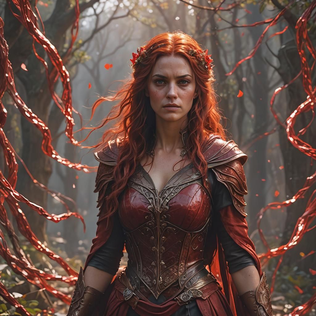 Red-Haired Fairy Woman in Surreal Fantasy Art