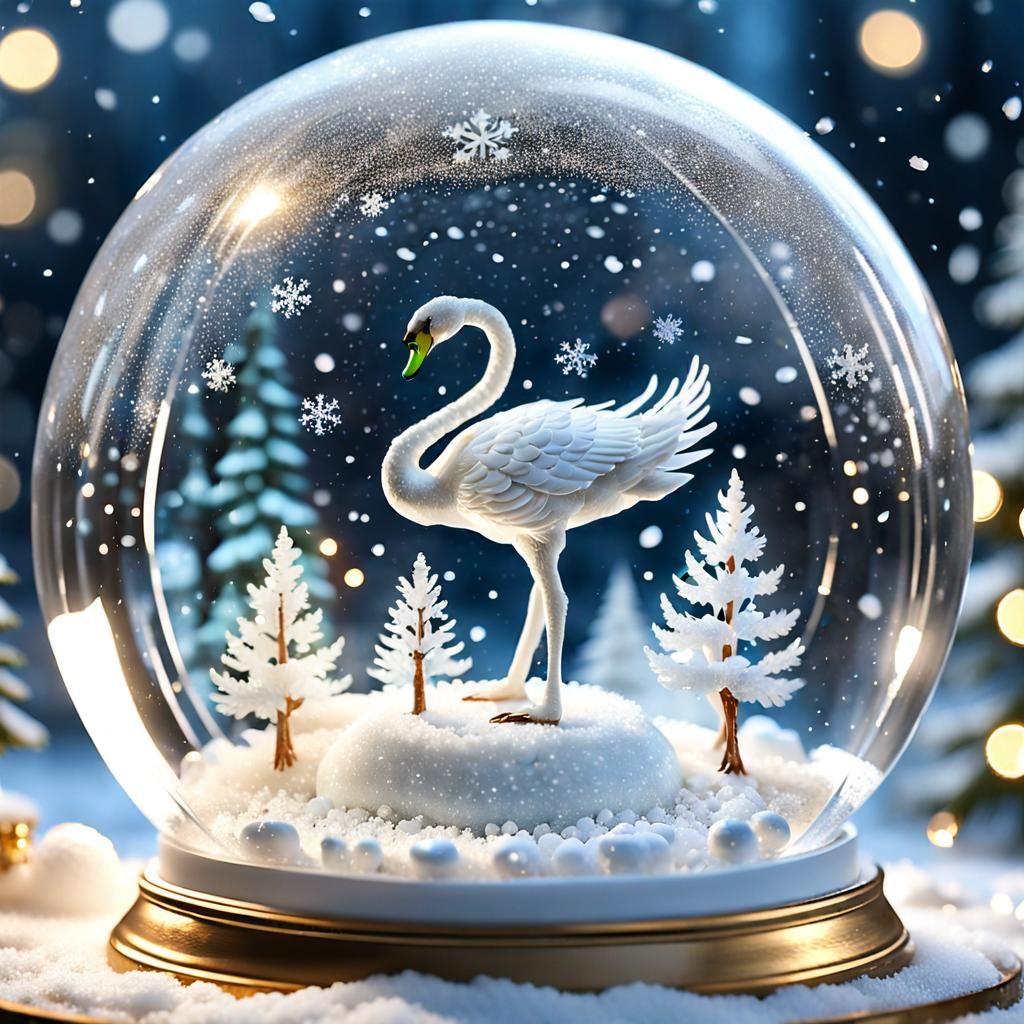 Majestic Magical Swan Lake Snow Globe 🦢