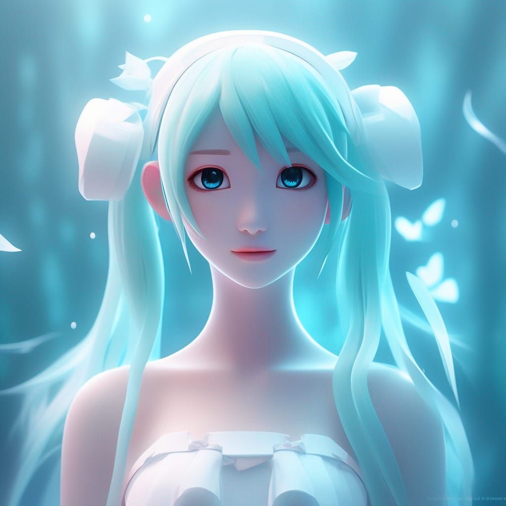 Hatsune Miku in Dreamlike 3D Digital Art