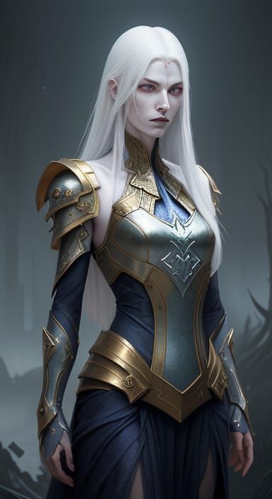 Elric of Melniboné in Moody Dark Fantasy Portrait