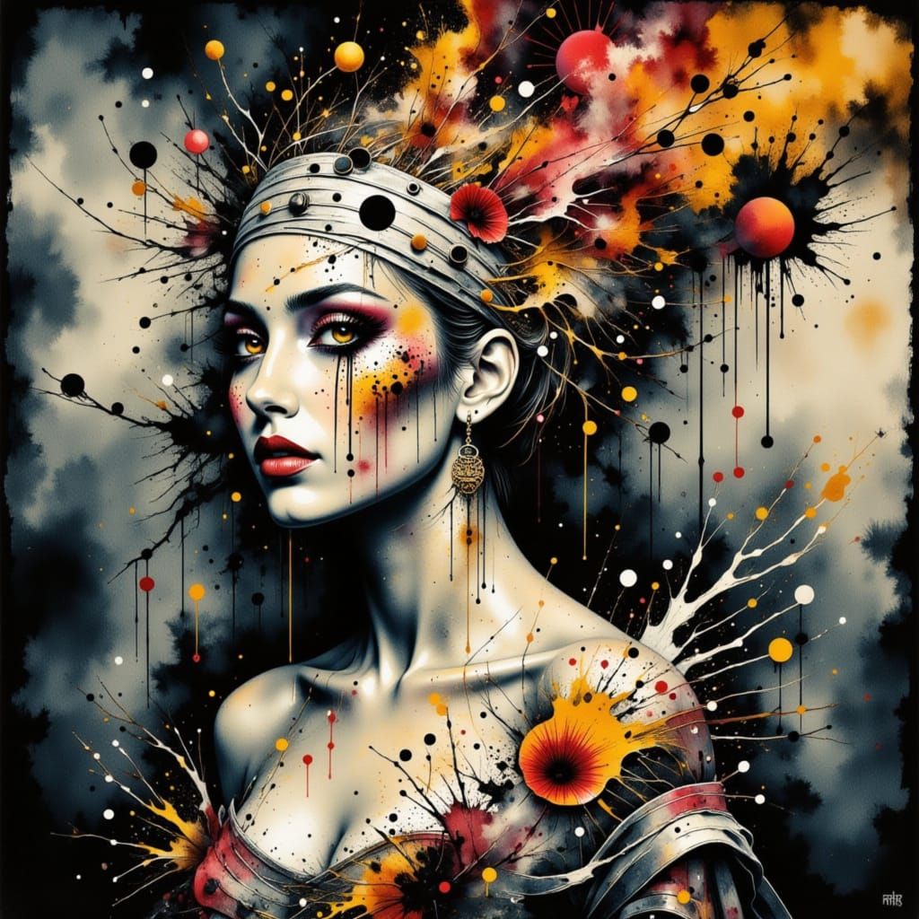 Surreal Underwater Scene in Dark Cyberpunk Style