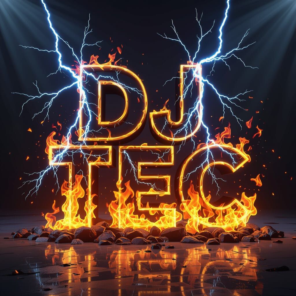 Dj Tec Logo: Lightning and Fire Animation in 3D