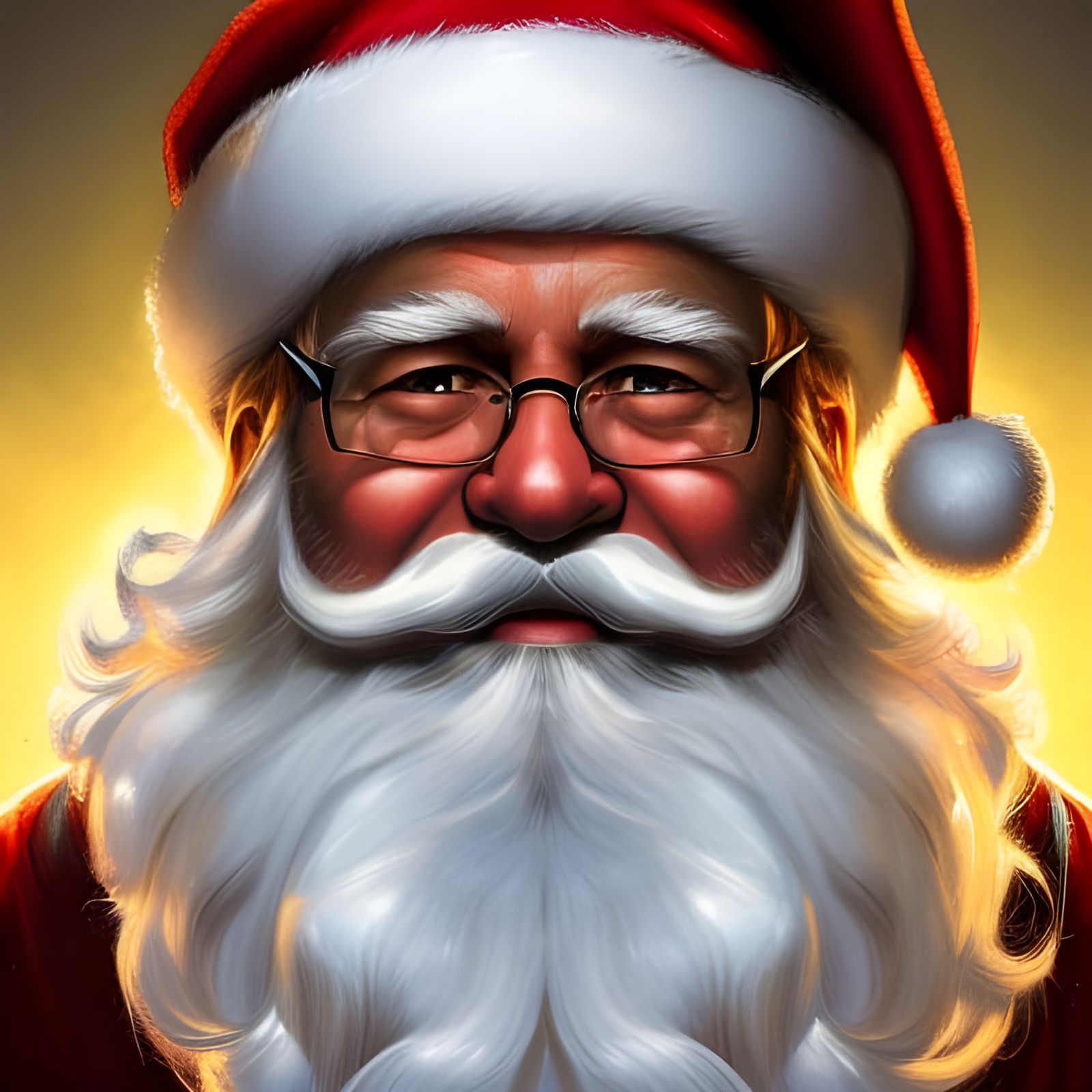 Santa Claus head and shoulders portrait, 8k resolution concept art portrait by Greg Rutkowski, Artgerm, WLOP, Alphonse M...
