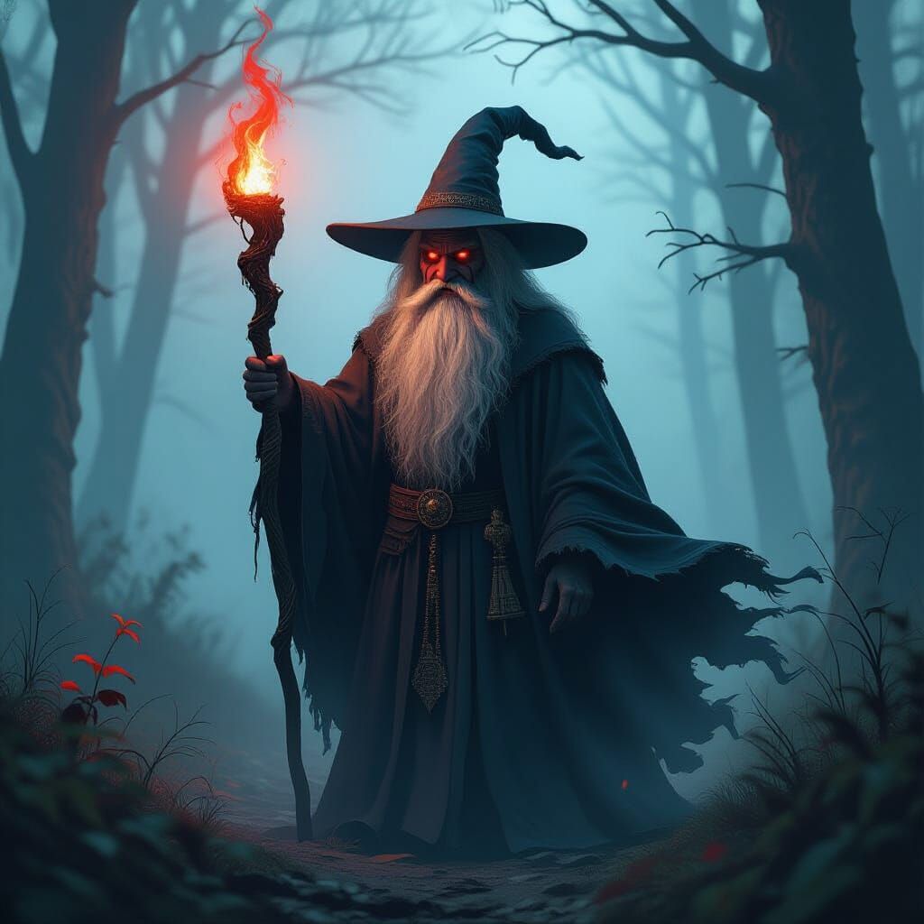 Gandalf Pennywise Hybrid in Misty Autumn Forest