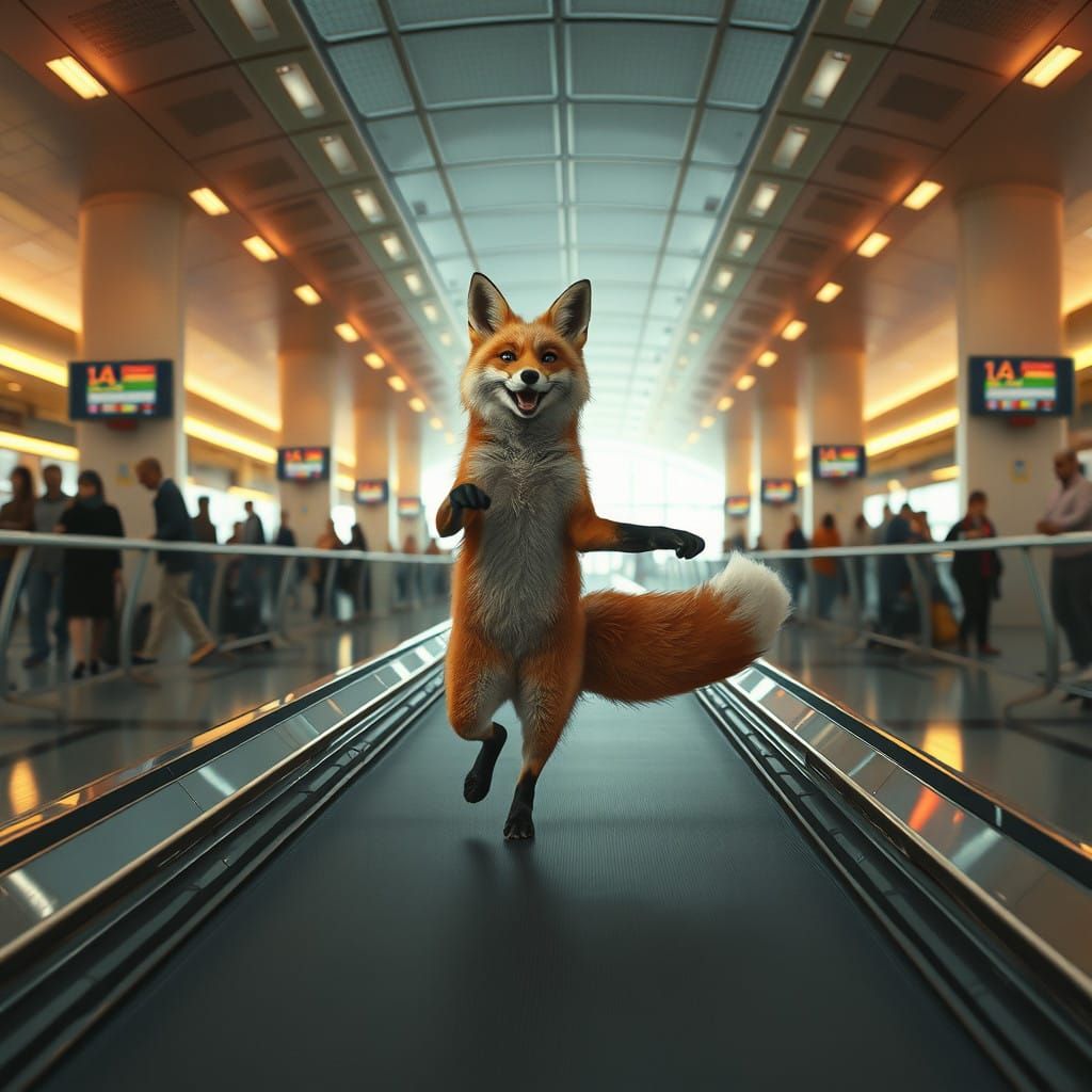 Retrofuturistic Fox in Motion