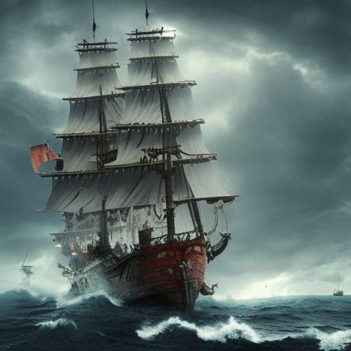 Epic Pirate Ship Battle: Digital Matte Painting