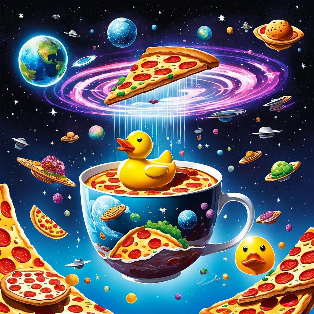 Everyday Objects Drifting in Space: Whimsical Illustrations