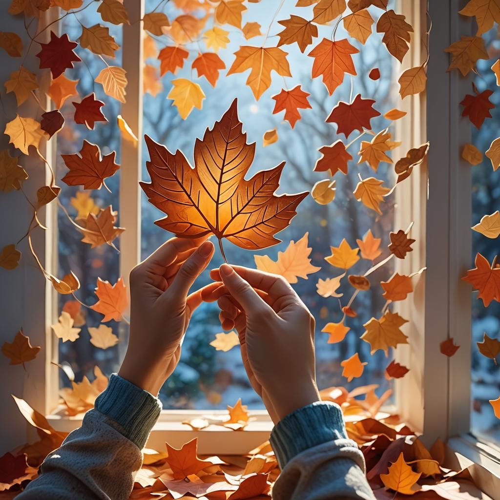 Papercraft Autumn Leaf Art in Eric Carle Style