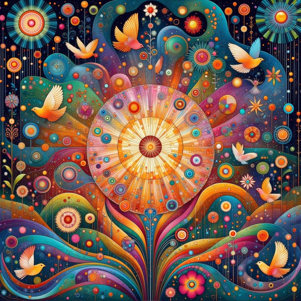 Enchanted Spring Bloom in Whimsical Surrealism Style