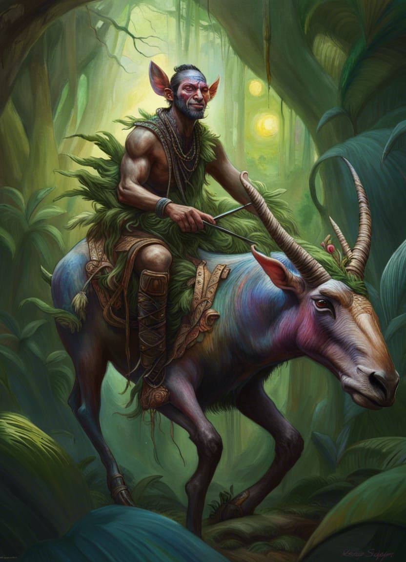 Orc on Okapi: Whimsical Jungle Adventure