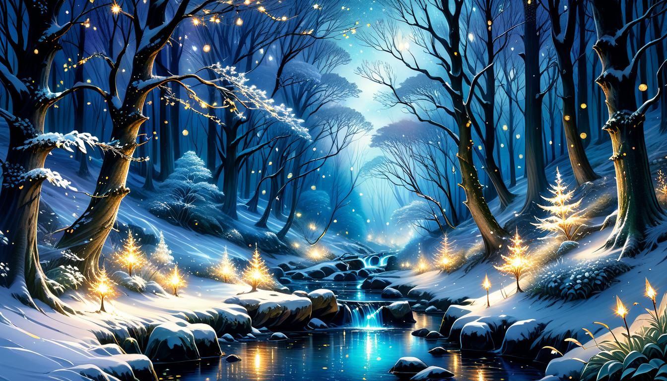 Magical Winter Forest Inspired by Alan Lee