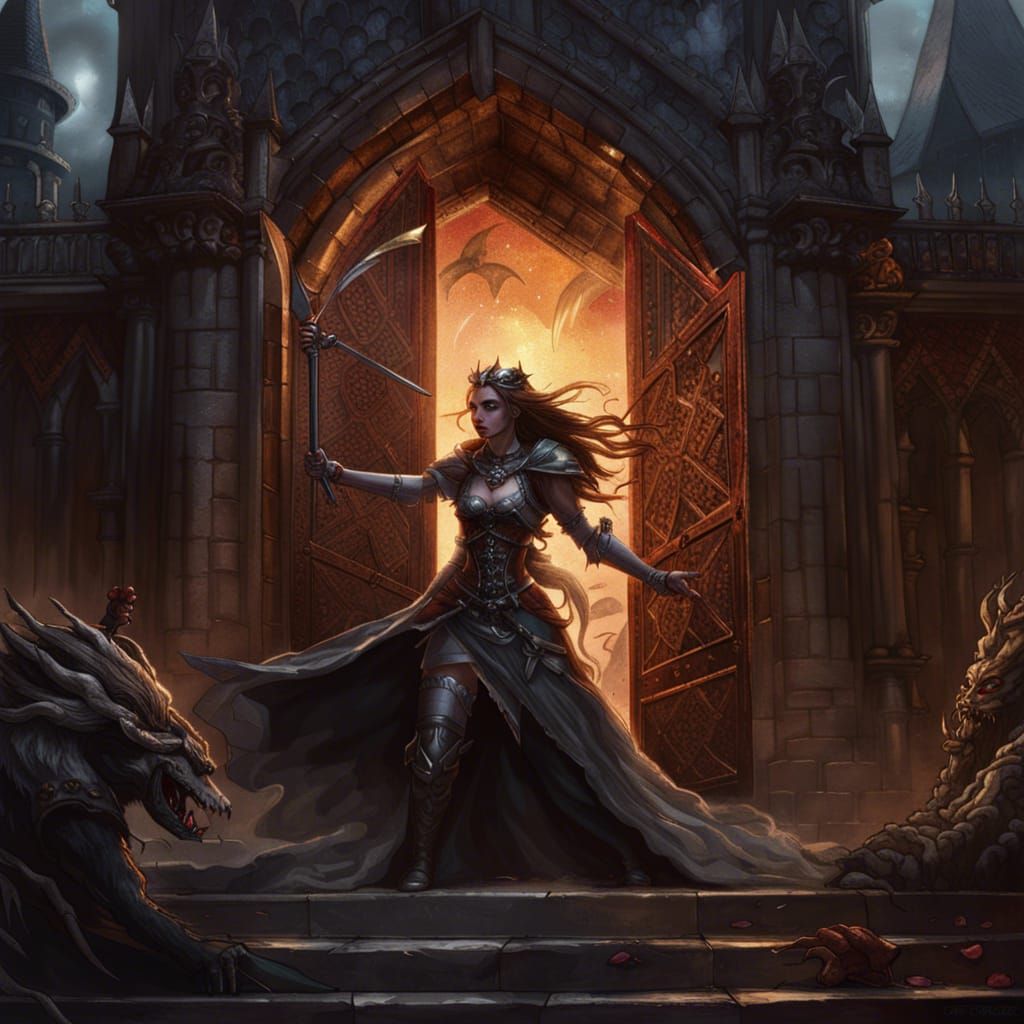 Princess Battles Demon Lord: Dark Fantasy Concept Art
