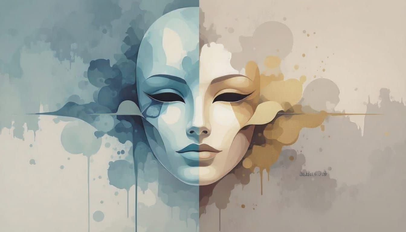 Abstract Masks Symbolizing Hidden Emotions