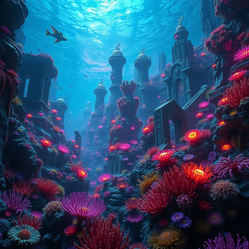 Ancient Oceanic Metropolis, Teeming with Exotic Sea Life