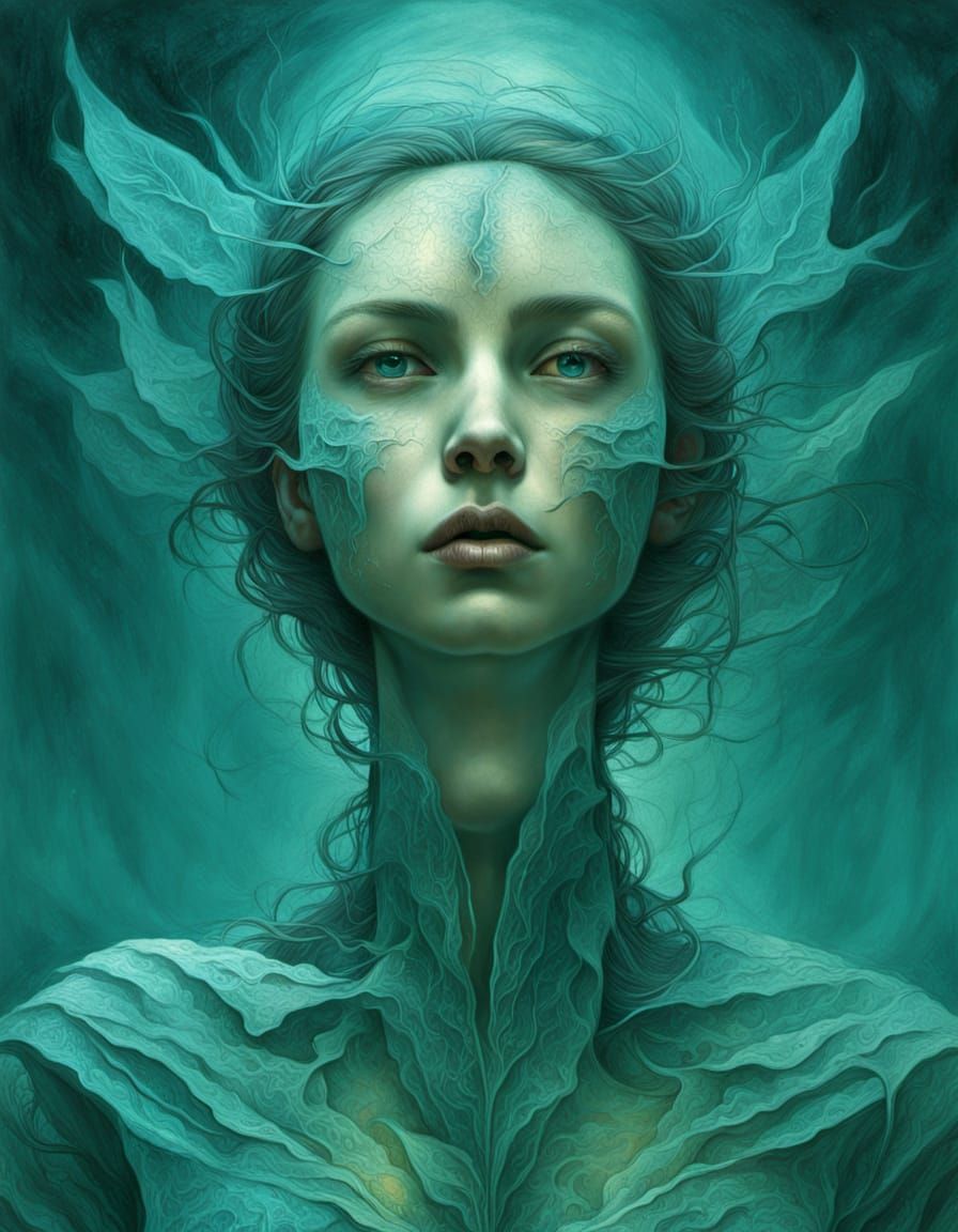 Elegant Woman in Motion, Fantasy Art Style