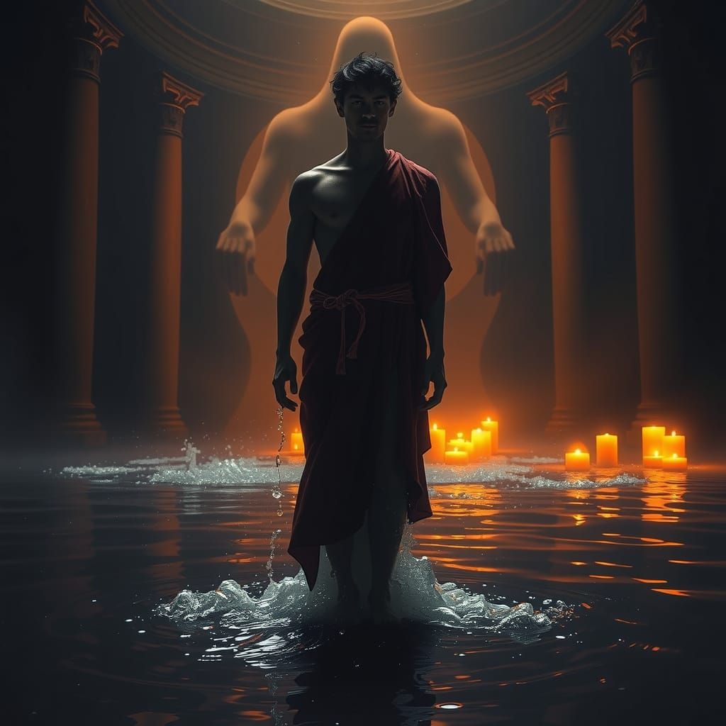 Mystical Figure in Sacred Temple