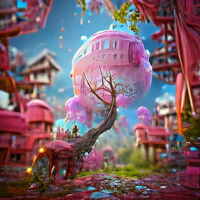 Pink Bubblegum Treehouse: A Sci-Fi Fantasy Masterpiece