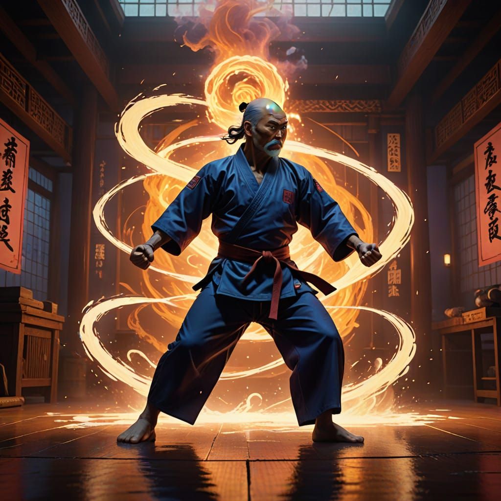 Karate Master in Dark Fantasy Style