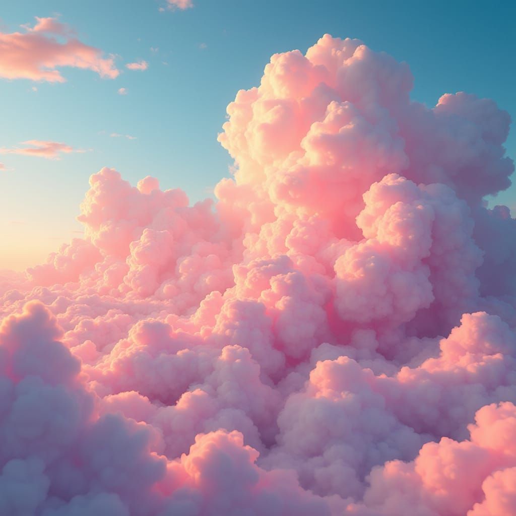 Hyperrealistic 3D Clouds in Vivid Summer Sky