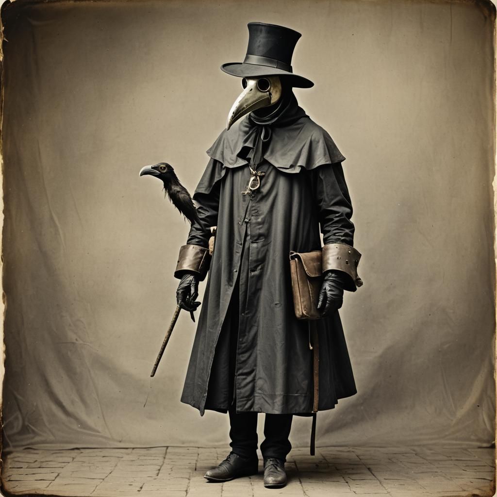 Eerie Plague Doctor in Anime-Inspired 3D Rendering