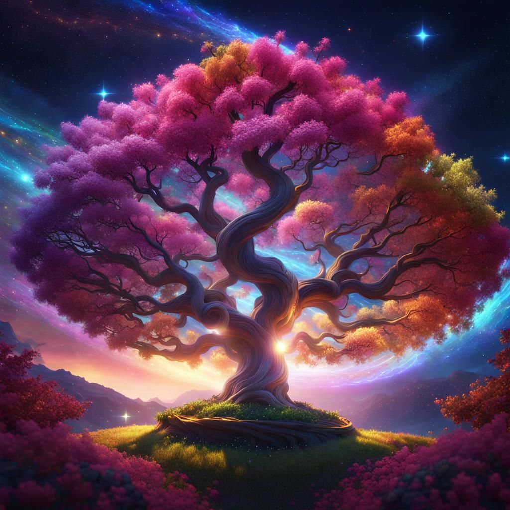 Magical Swirly Tree in a Fairy Wonderland