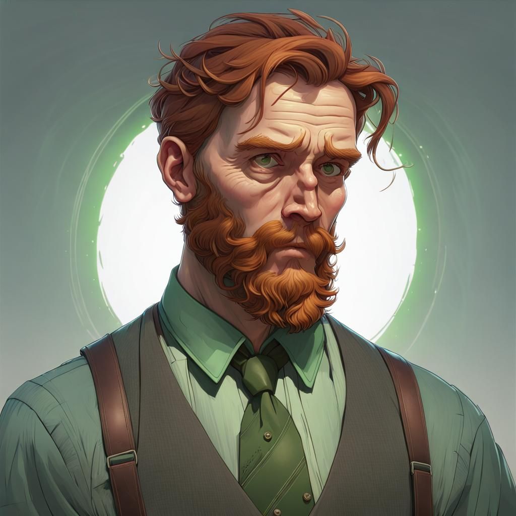 Kind Reverend Portrait in Hyperdetailed Style