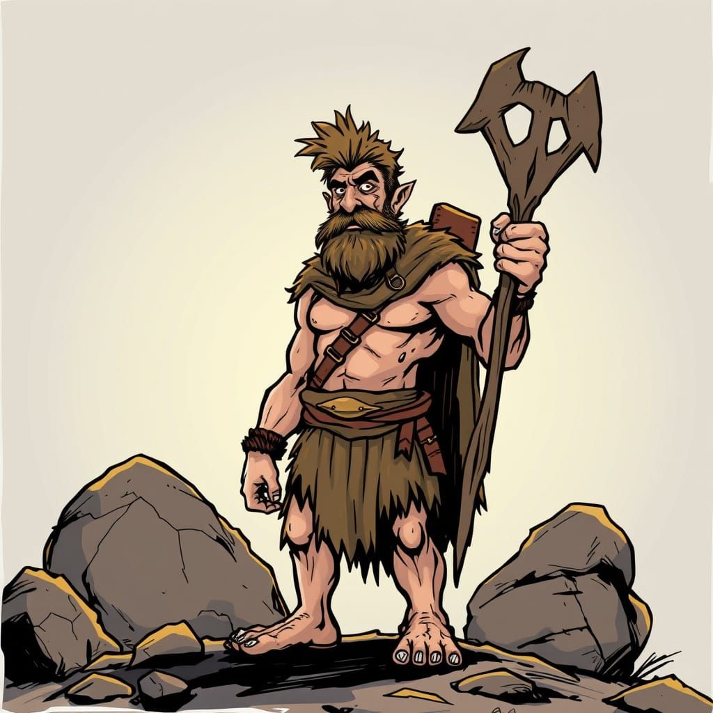Caveman Style Comic Character Illustration