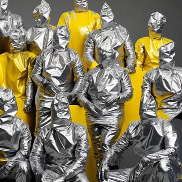 Shiny Crowd Covered in Foil and Mustard