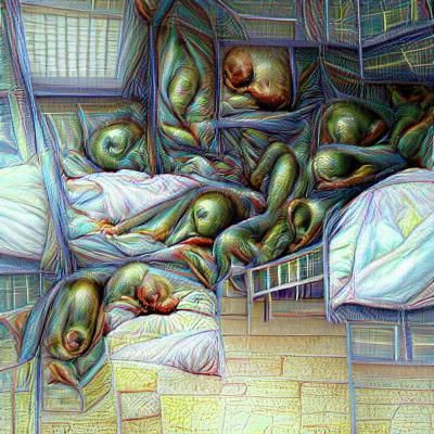 Eerie Aliens Watching Humans Sleep: Hyperreal Surrealism