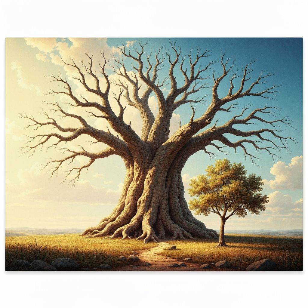 Ancient Tree and Sapling: A Photorealistic Landscape