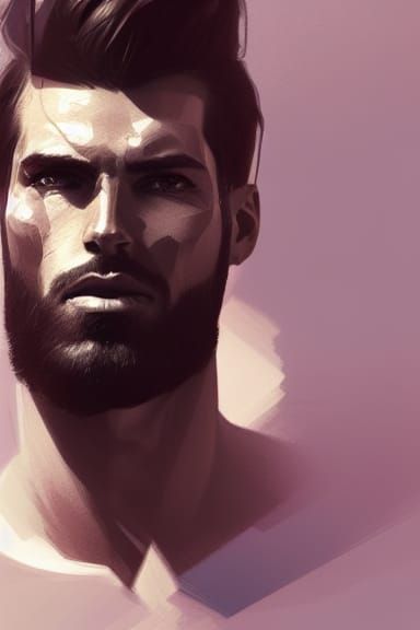 Abstract Gigachad Portrait in Hyperdetailed Digital Art