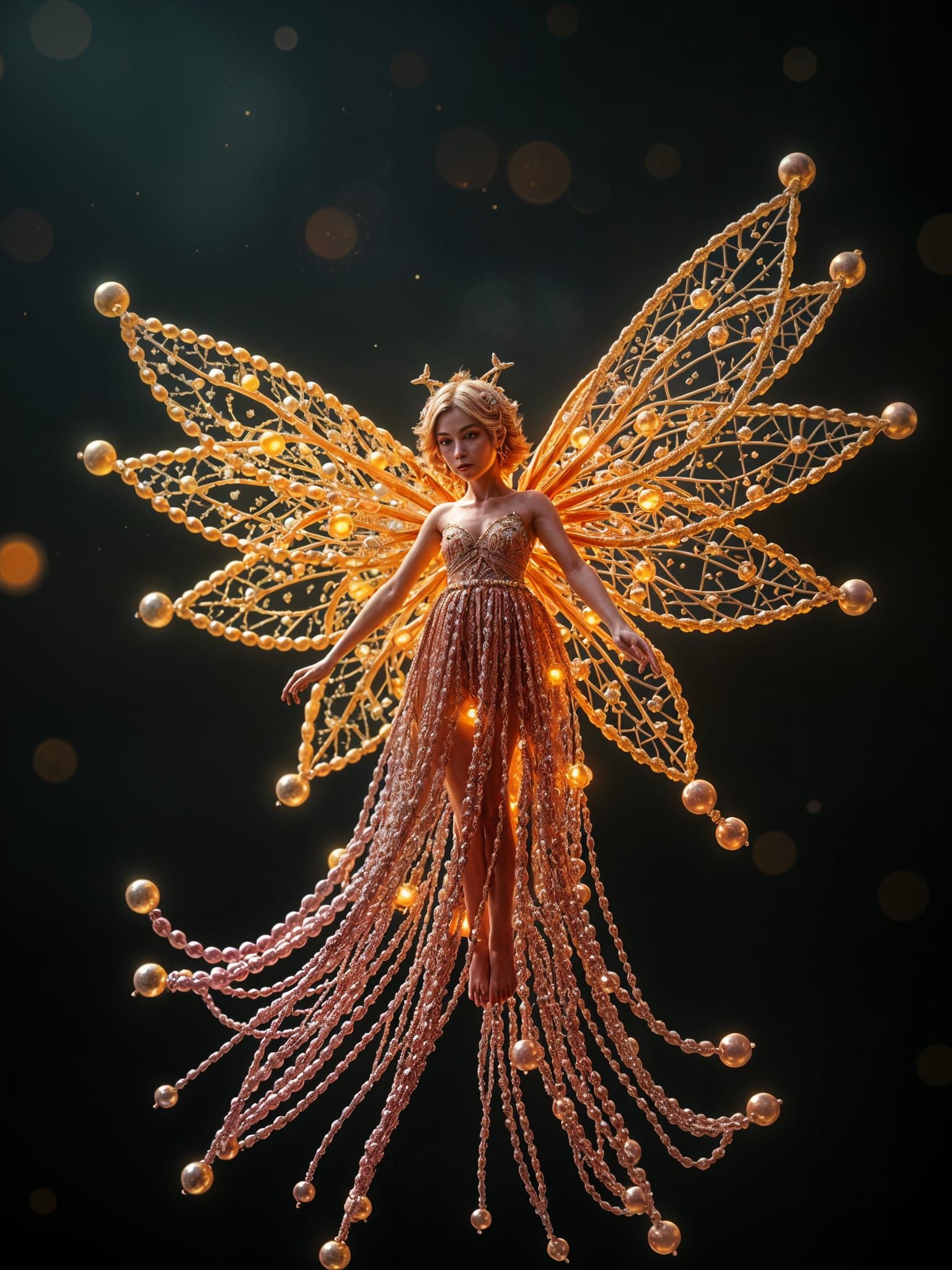 Celestial Fairy Made of Beads in Digital Matte Painting