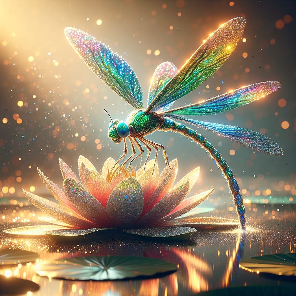 Magnificent Dragonfly in Radiant Glory