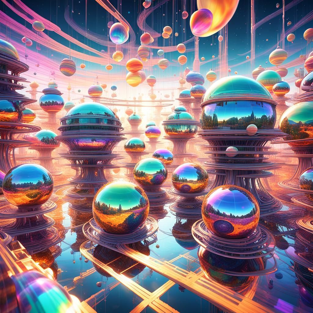 Floating Structures in Alien Realm: Digital Art