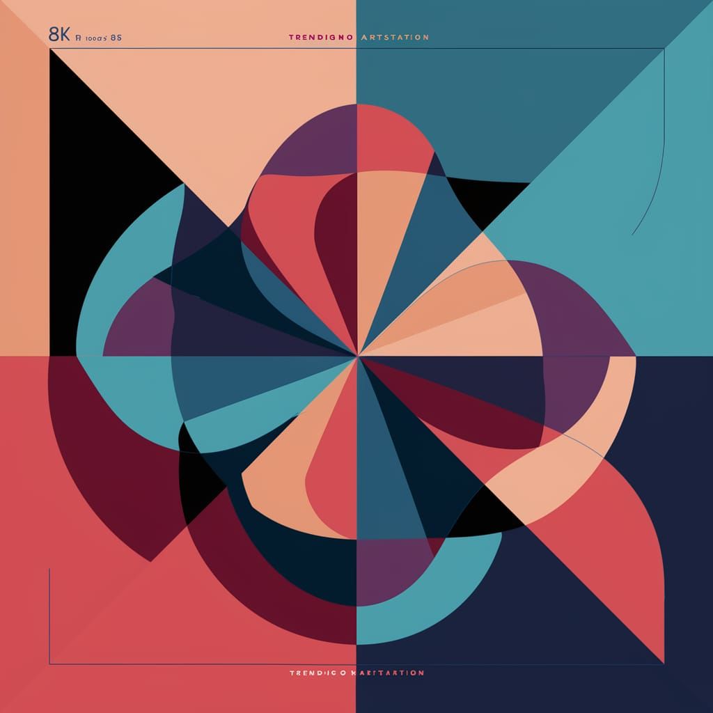 Striking Abstract Geometric Art in Pop Style