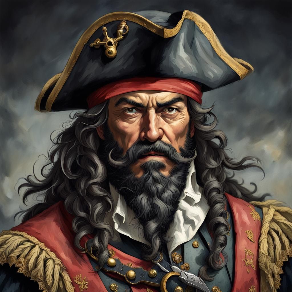 Blackbeard Portrait Generated by AI