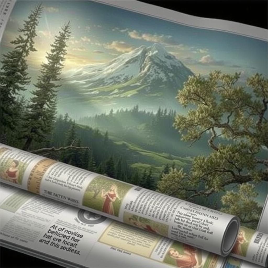 Fairy-Tale Sea Landscape in Newspaper Roll