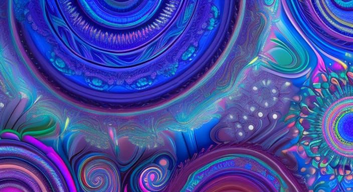 Rainbow Swirls Mandala: Hyperdetailed Concept Art