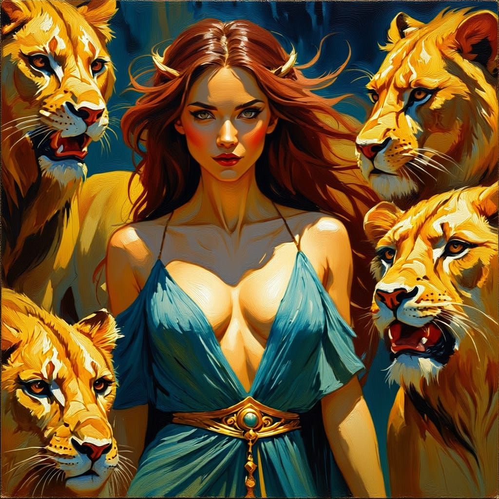 Oil Painting with Visible Brushstrokes and Rich Color