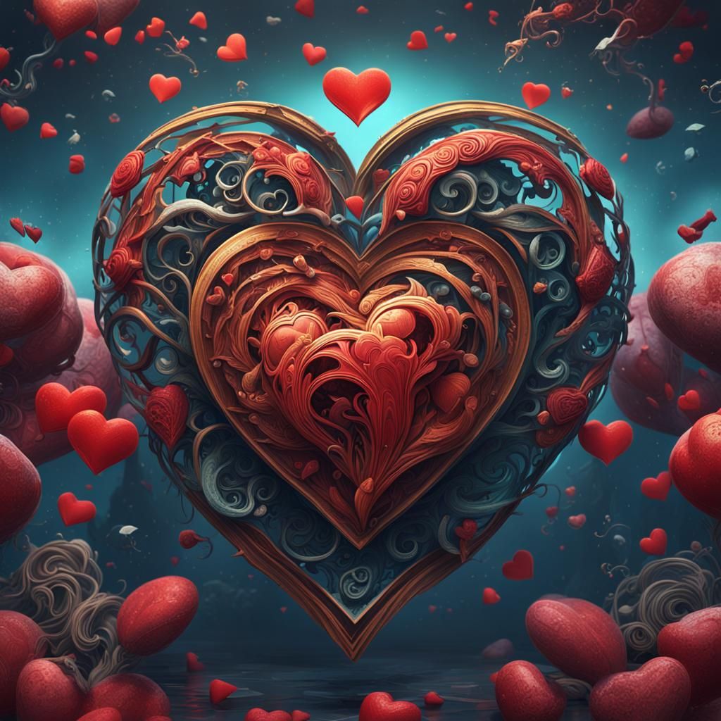 Expressive Heart Illustrations: Fantasy Concept Art