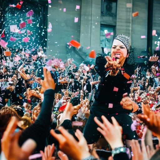Punk Rock Girl Money Confetti Celebration
