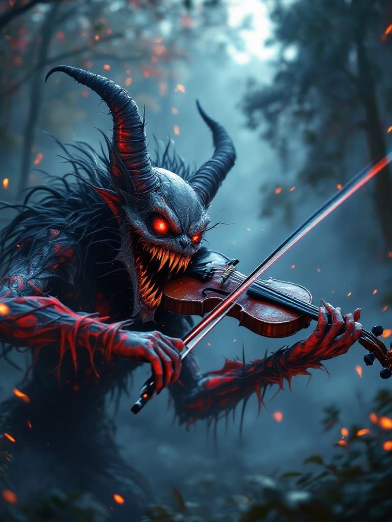 Evil Violinist Unleashes Magical Fury in the Misty Forest