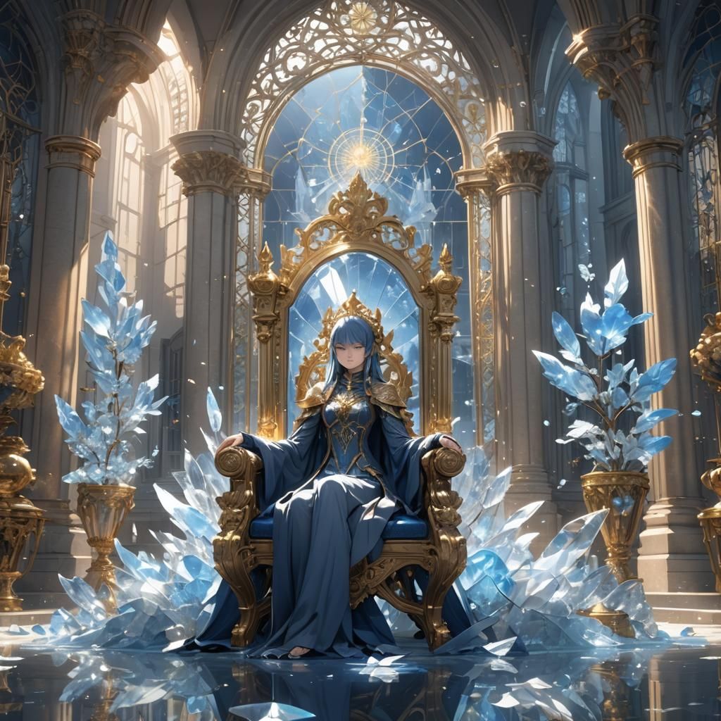 Crystal River Flows Through Golden City: Anime Art